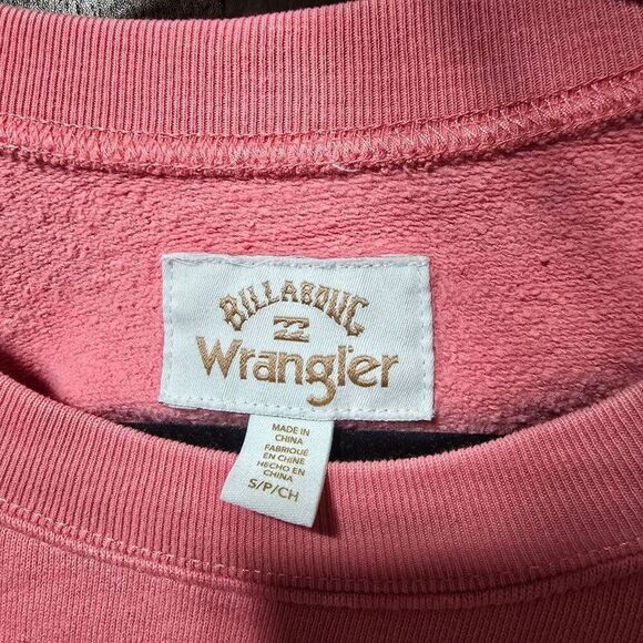 Billabong x Wrangler Keep The West Wild Pink Embroidered Cropped Sweatshirt - Picture 5 of 5